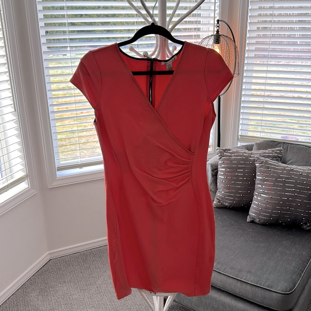 Kennith Cole coral bodycon dress